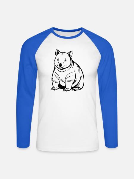 Wombat - Unisex Baseballshirt langarm - Weiß/Royalblau