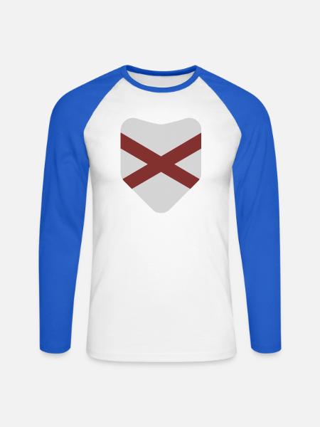 Alabama-Flagge - Unisex Baseballshirt langarm - Weiß/Royalblau