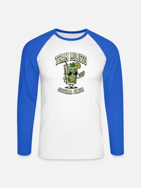 Hen Party Team Mojito Cocktail Bartender - Unisex Baseballshirt langarm - Weiß/Royalblau