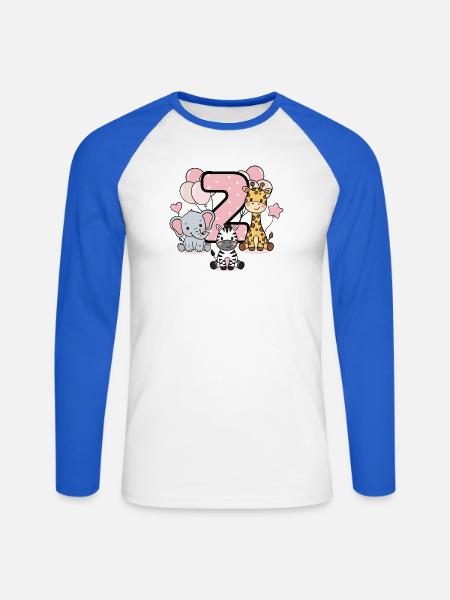 Tierisch Sieben Trend - Unisex Baseballshirt langarm - Weiß/Royalblau