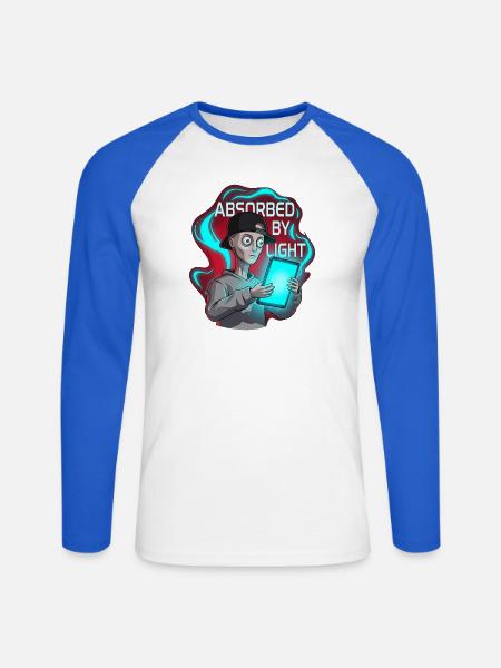 Fasziniert von einem Zombie-Bildschirm - Unisex Baseballshirt langarm - Weiß/Royalblau