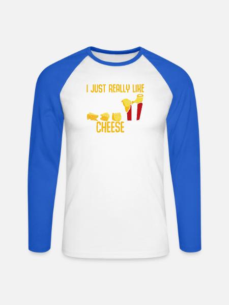 Makkaroni und Käse Mac and Cheese - Unisex Baseballshirt langarm - Weiß/Royalblau