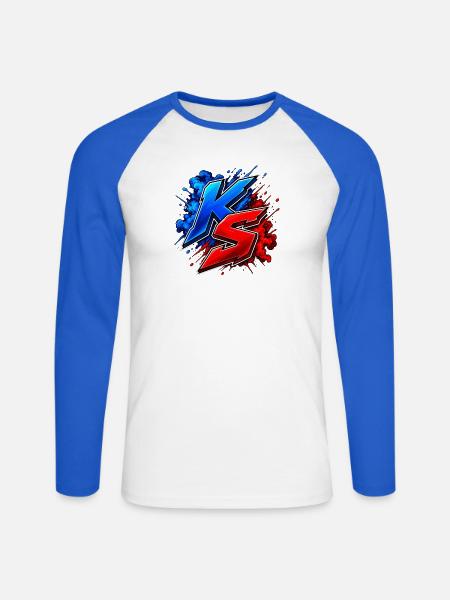 Kyzin und Shadow Gaming - Unisex Baseballshirt langarm - Weiß/Royalblau