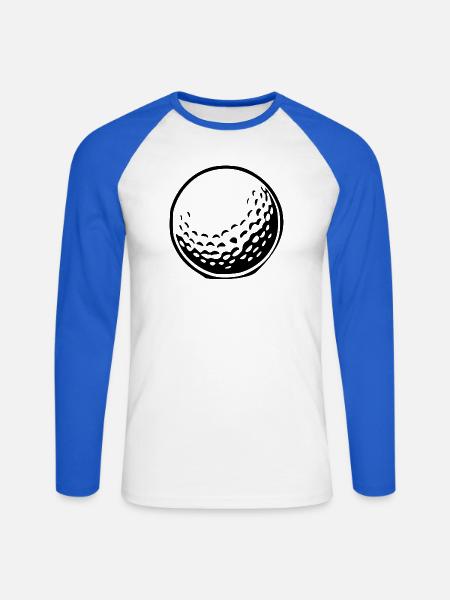 Golfball Geschenk Golfspieler - Unisex Baseballshirt langarm - Weiß/Royalblau