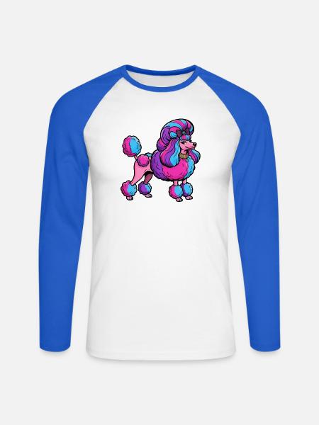 Neon Pudel Couture - Unisex Baseballshirt langarm - Weiß/Royalblau