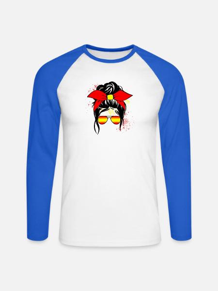 Spain Girl - Unisex Baseballshirt langarm - Weiß/Royalblau