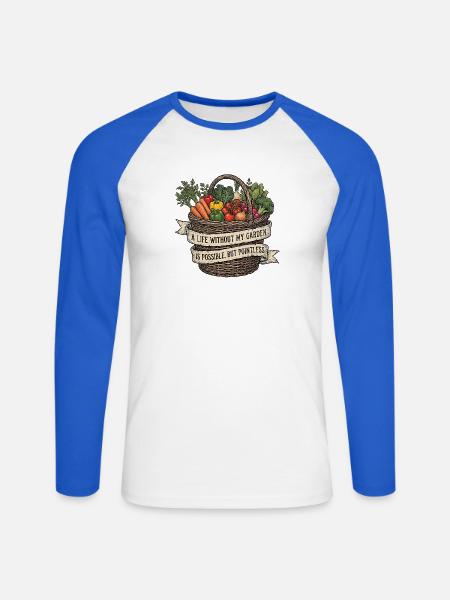 Garten Gemüse Gärtnerin Gärtner - Unisex Baseballshirt langarm - Weiß/Royalblau