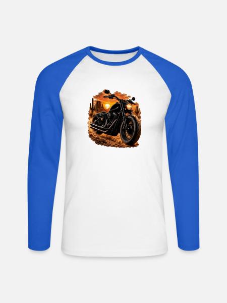 Wüsten-Cruiser - Unisex Baseballshirt langarm - Weiß/Royalblau