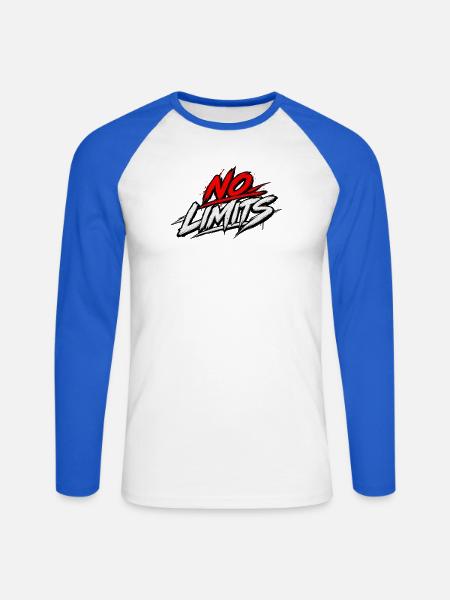 No Limits Graffiti-Energie - Unisex Baseballshirt langarm - Weiß/Royalblau