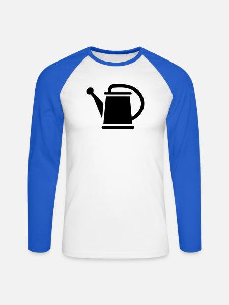 Gießkanne - Unisex Baseballshirt langarm - Weiß/Royalblau