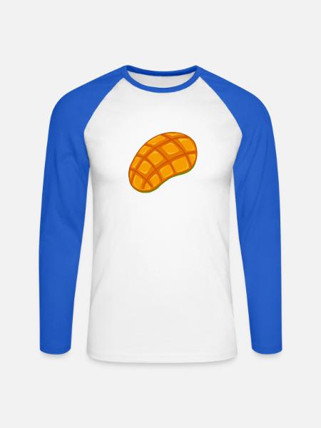 Bright Mango Jewel Illustration - Unisex Baseballshirt langarm - Weiß/Royalblau