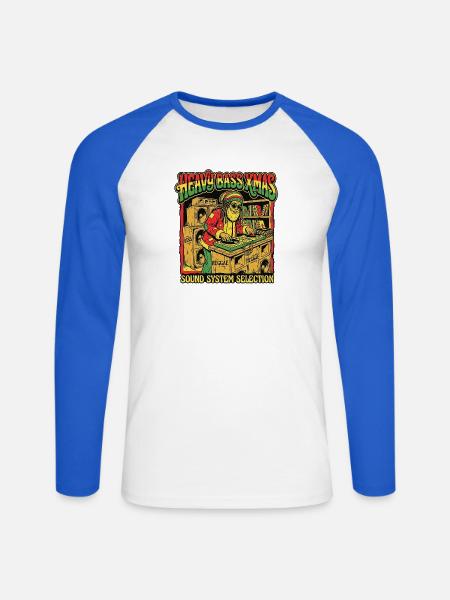 Christmas Soundsystem Dub Reggae - Unisex Baseballshirt langarm - Weiß/Royalblau