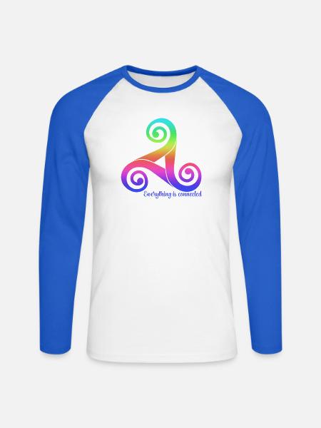 Triskele Rainbow Var02 Statement  - Unisex Baseballshirt langarm - Weiß/Royalblau