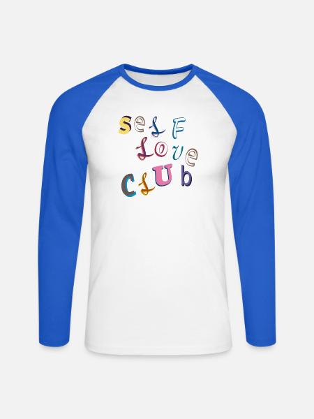 Selbstliebe Club - Unisex Baseballshirt langarm - Weiß/Royalblau