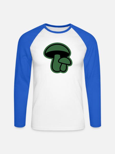 Gruene Pilz Silhouette Icon - Unisex Baseballshirt langarm - Weiß/Royalblau