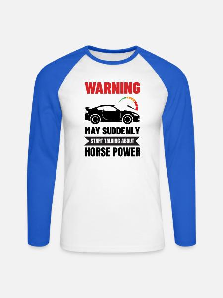 Lustiger Autoenthusiast Geschenk Automechaniker Autoliebhaber - Unisex Baseballshirt langarm - Weiß/Royalblau