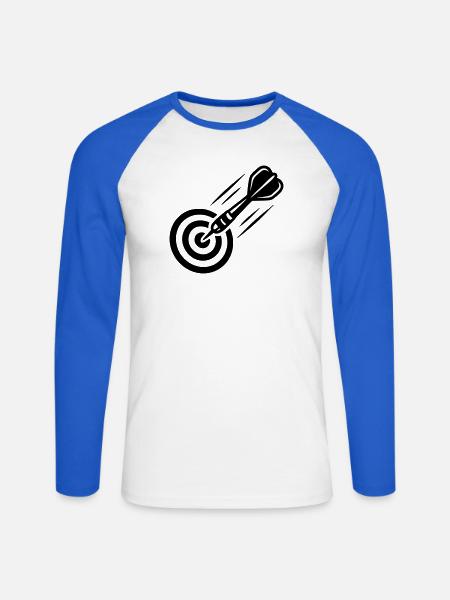 Fliegender Dartpfeil Icon - Unisex Baseballshirt langarm - Weiß/Royalblau