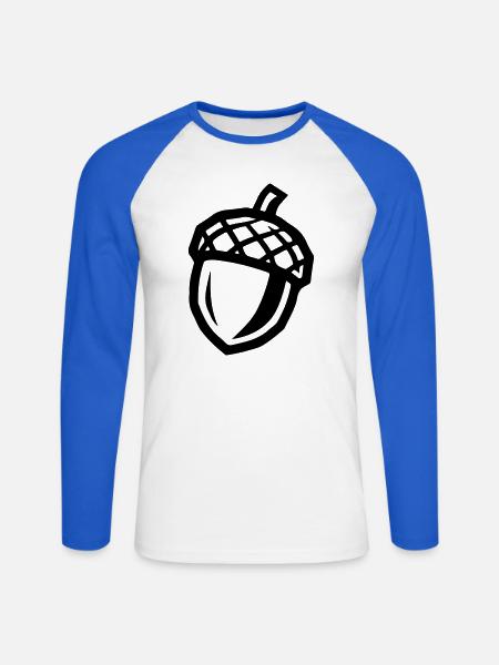 Eichel Symbol - Unisex Baseballshirt langarm - Weiß/Royalblau