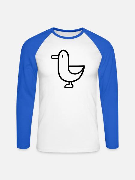 Kleiner Piepmatz - Unisex Baseballshirt langarm - Weiß/Royalblau