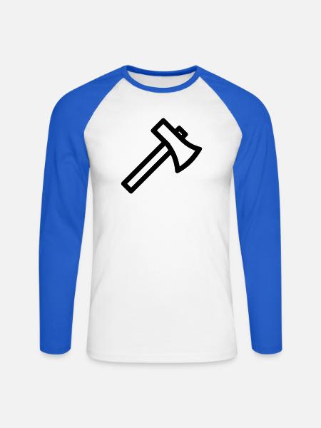 Axt - Unisex Baseballshirt langarm - Weiß/Royalblau