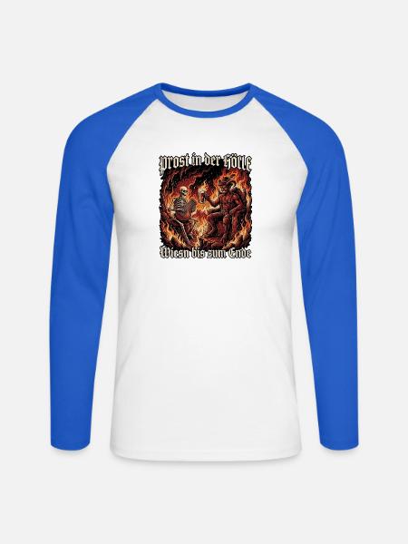 Prost In Der Hölle - Unisex Baseballshirt langarm - Weiß/Royalblau