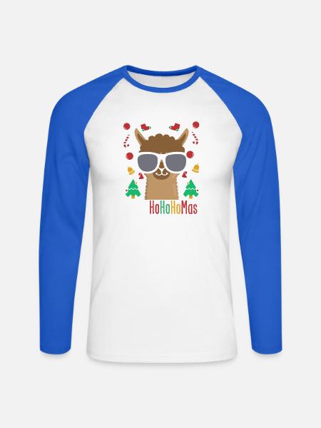 Weihnachtsmann Trinkt Alkohol - Unisex Baseballshirt langarm - Weiß/Royalblau