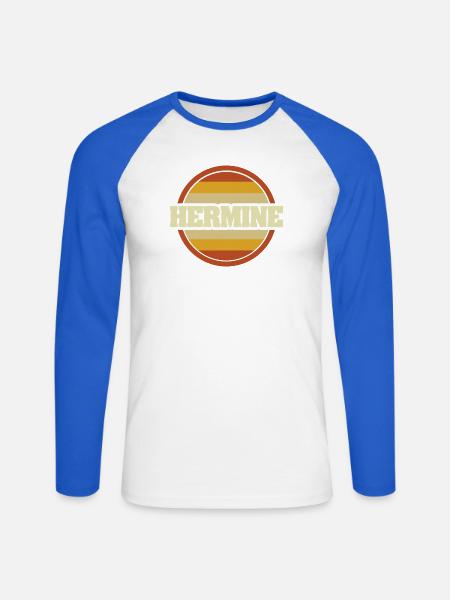 Hermine als Legendaer - Unisex Baseballshirt langarm - Weiß/Royalblau