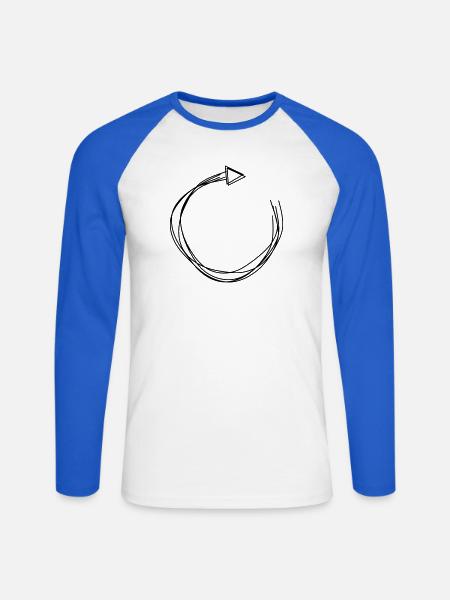 Kreispfeil handgezeichnet - Unisex Baseballshirt langarm - Weiß/Royalblau
