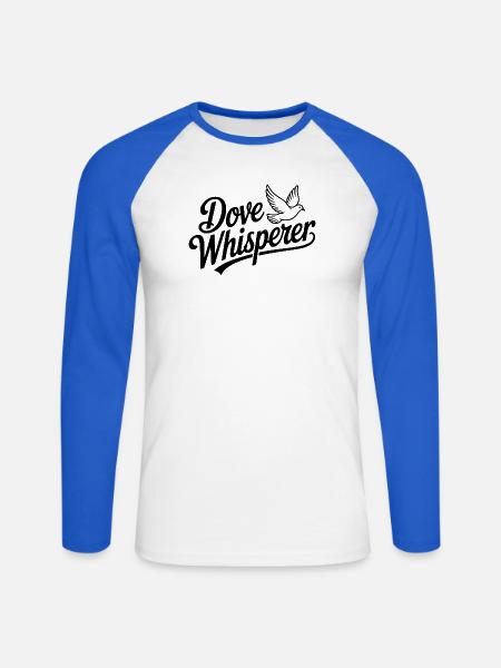 Taubenflüsterer - Unisex Baseballshirt langarm - Weiß/Royalblau