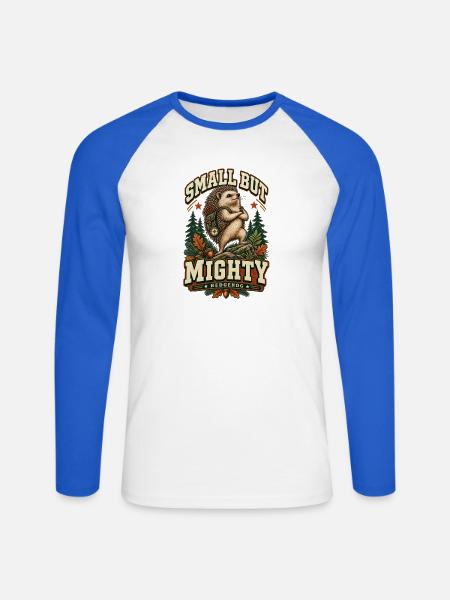 Kleiner, aber mächtiger Igel - Unisex Baseballshirt langarm - Weiß/Royalblau