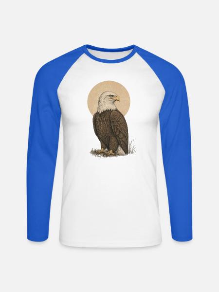 Adler - Unisex Baseballshirt langarm - Weiß/Royalblau