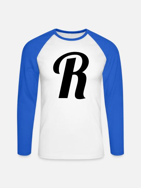 R_buchstabe - Unisex Baseballshirt langarm - Weiß/Royalblau