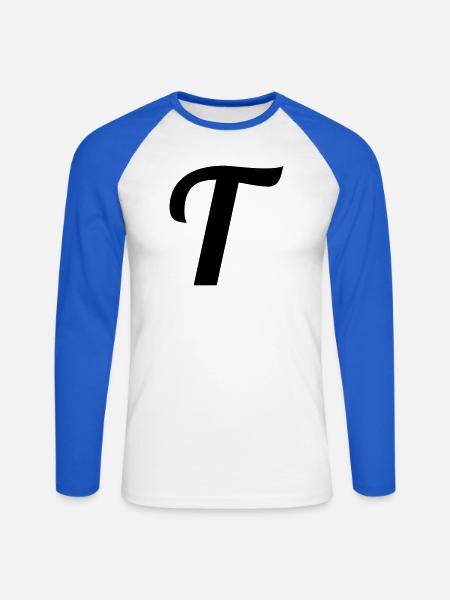 T Buchstabe - Unisex Baseballshirt langarm - Weiß/Royalblau