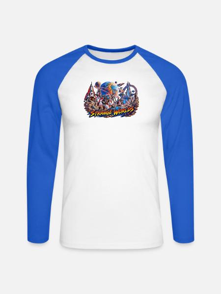 Fremde Welten 2 - Unisex Baseballshirt langarm - Weiß/Royalblau
