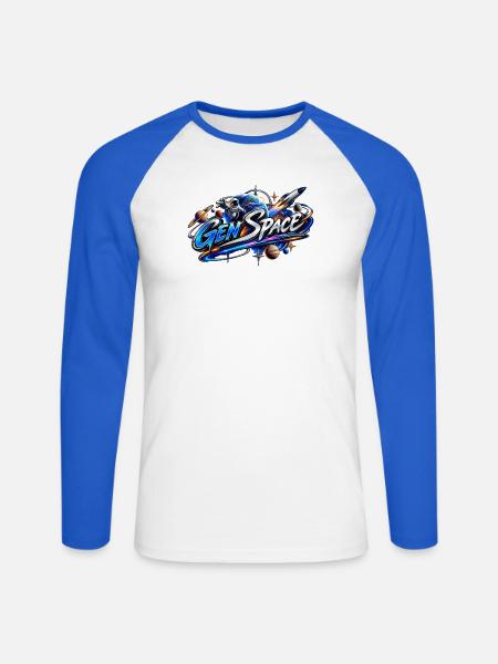 Gen Space Neon Galaxy - Unisex Baseballshirt langarm - Weiß/Royalblau