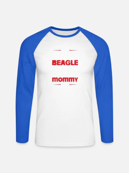 BEAGLE - Unisex Baseballshirt langarm - Weiß/Royalblau