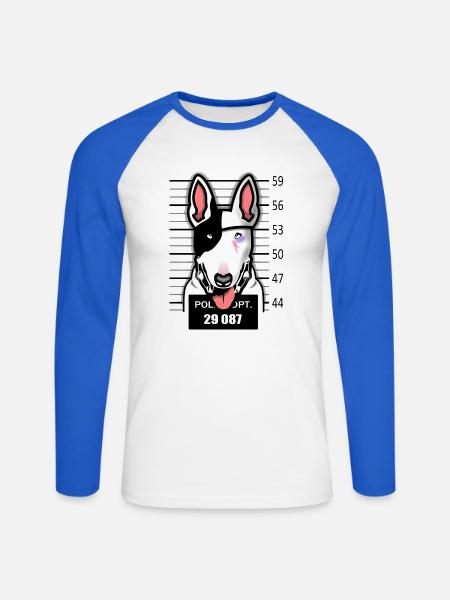 VERHAFTETER HUND - Unisex Baseballshirt langarm - Weiß/Royalblau