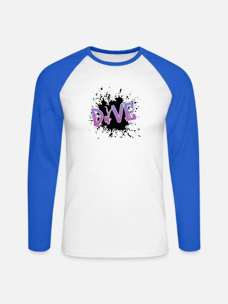 Dive Diving Tauchen - Unisex Baseballshirt langarm - Weiß/Royalblau