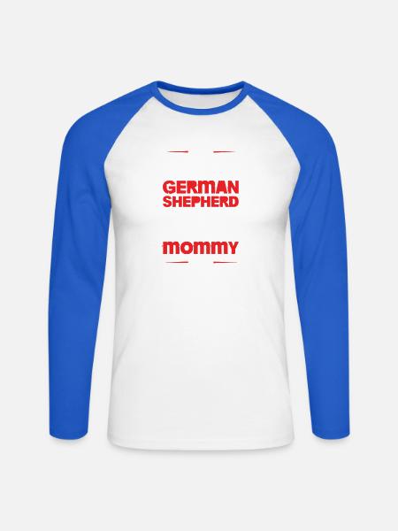 GERMAN_SHEPHERD - Unisex Baseballshirt langarm - Weiß/Royalblau
