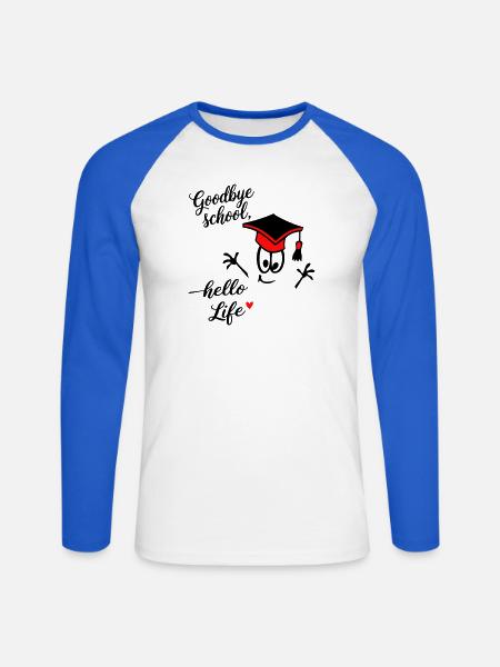 Schule Abitur - Unisex Baseballshirt langarm - Weiß/Royalblau