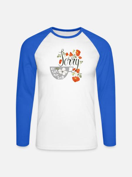 Sorry  es tut mir Leid - Unisex Baseballshirt langarm - Weiß/Royalblau