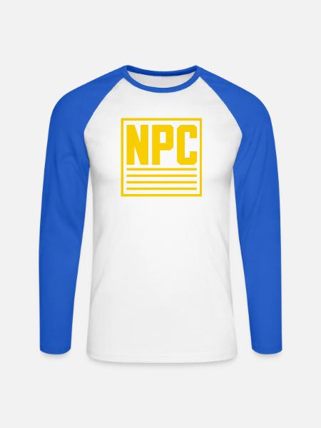 NPC Non-Player Character  - Unisex Baseballshirt langarm - Weiß/Royalblau