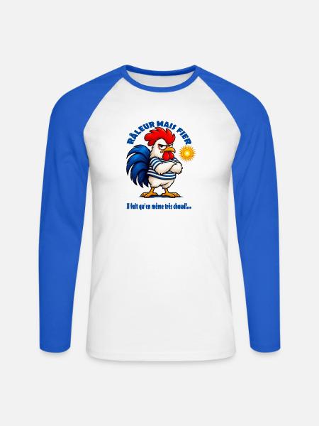 Der französische Nörgler - Unisex Baseballshirt langarm - Weiß/Royalblau