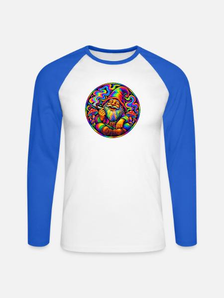 Zwerg - Unisex Baseballshirt langarm - Weiß/Royalblau
