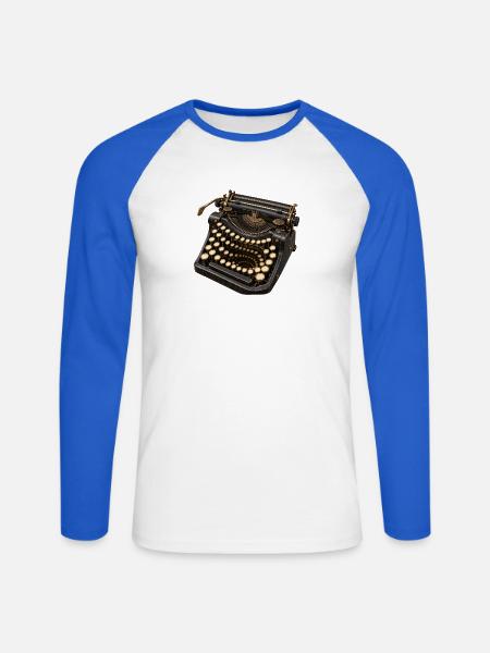 Endlose Schreibmaschine - Unisex Baseballshirt langarm - Weiß/Royalblau