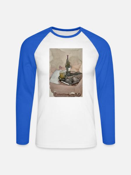 Oxy und Wein - Unisex Baseballshirt langarm - Weiß/Royalblau