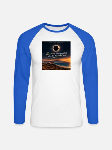 Ecllipse Tarifa 2027 - Unisex Baseballshirt langarm - Weiß/Royalblau