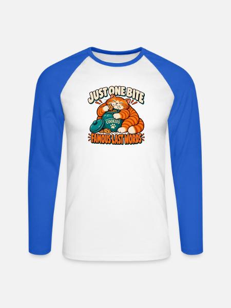 Nur ein Keks - Unisex Baseballshirt langarm - Weiß/Royalblau