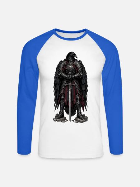Rabenritter im Schattenpanzer - Unisex Baseballshirt langarm - Weiß/Royalblau