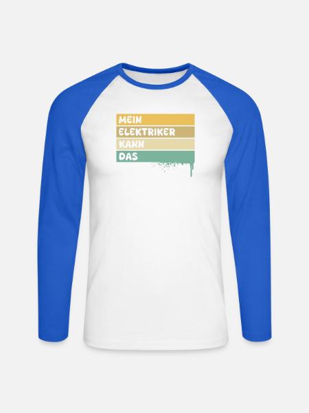 Elektriker als Handwerker - Unisex Baseballshirt langarm - Weiß/Royalblau